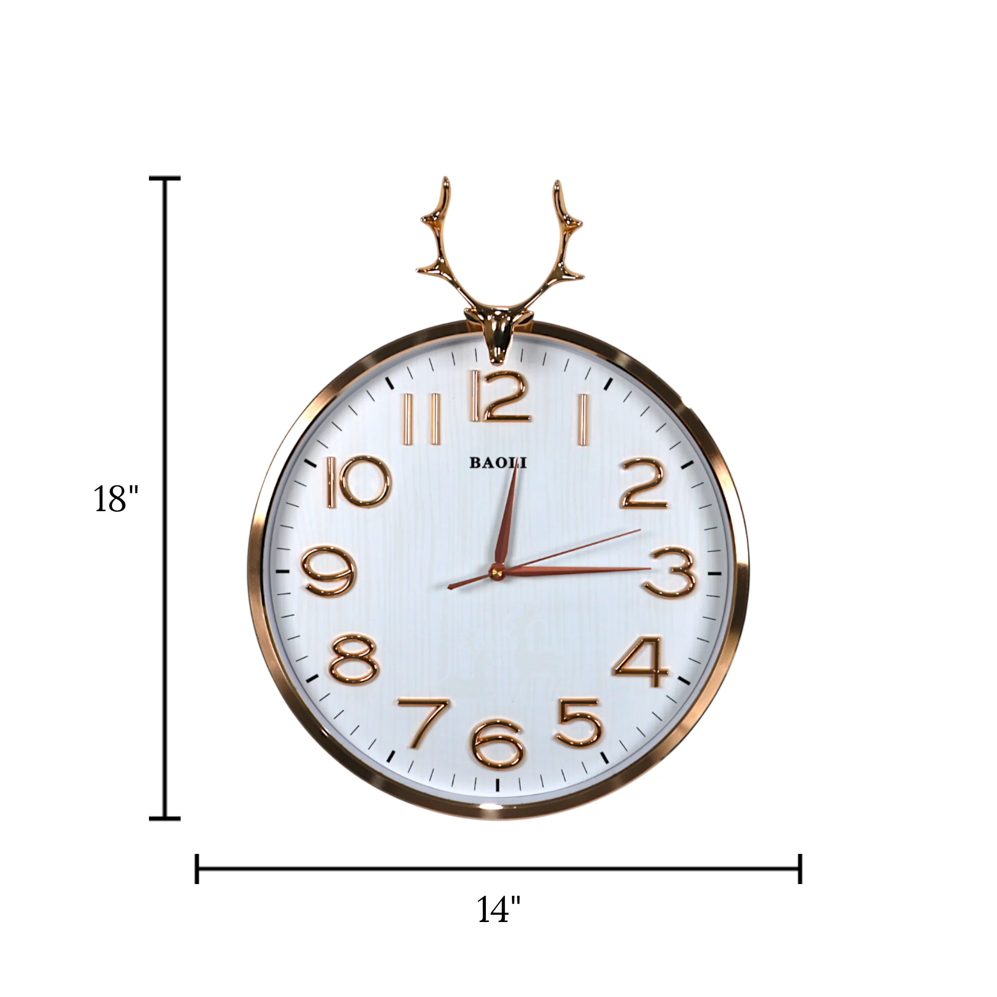 wall clock deer white 18"x14" china - Image 2