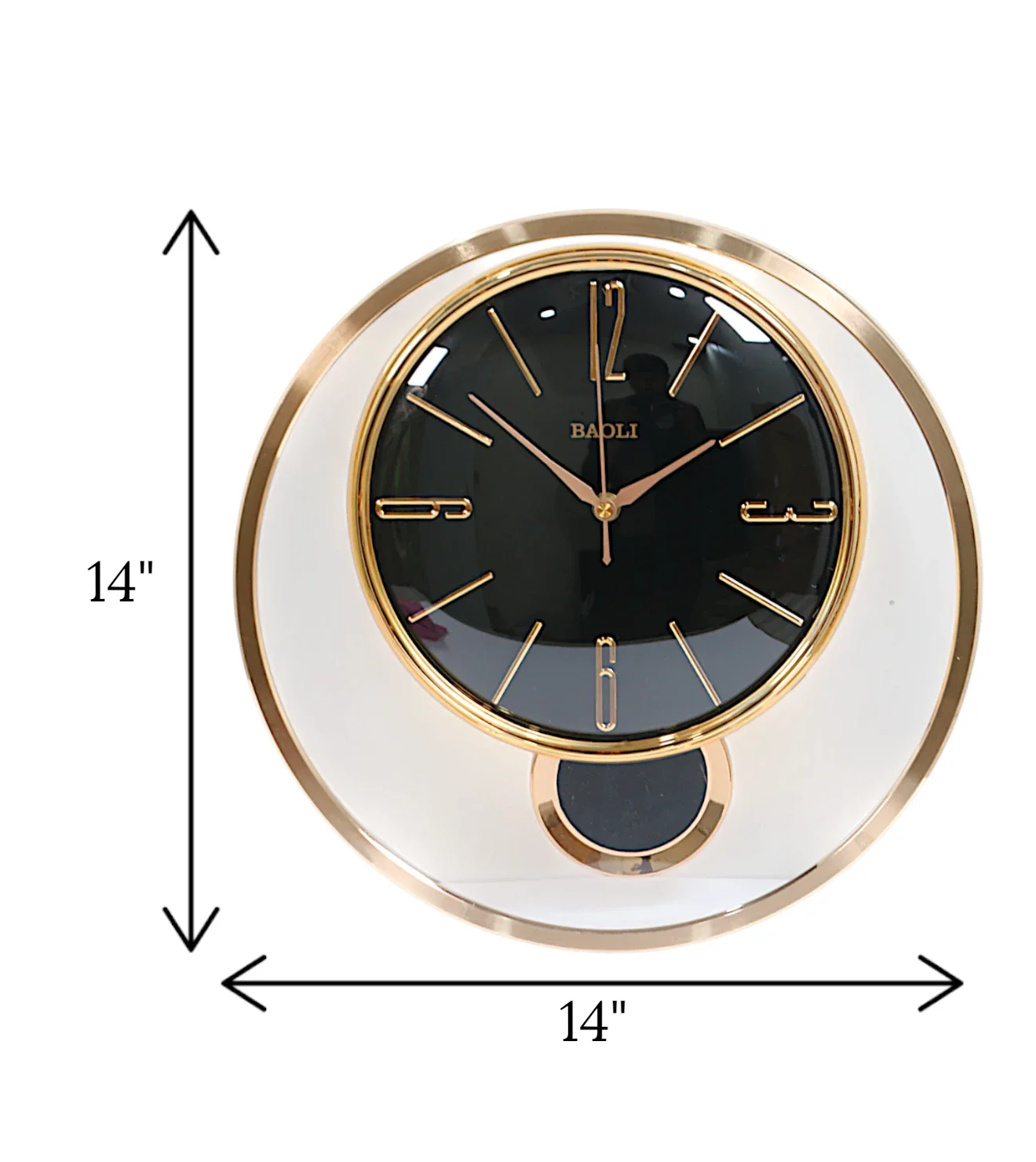 wall clock gold black with pendulum china - Image 2