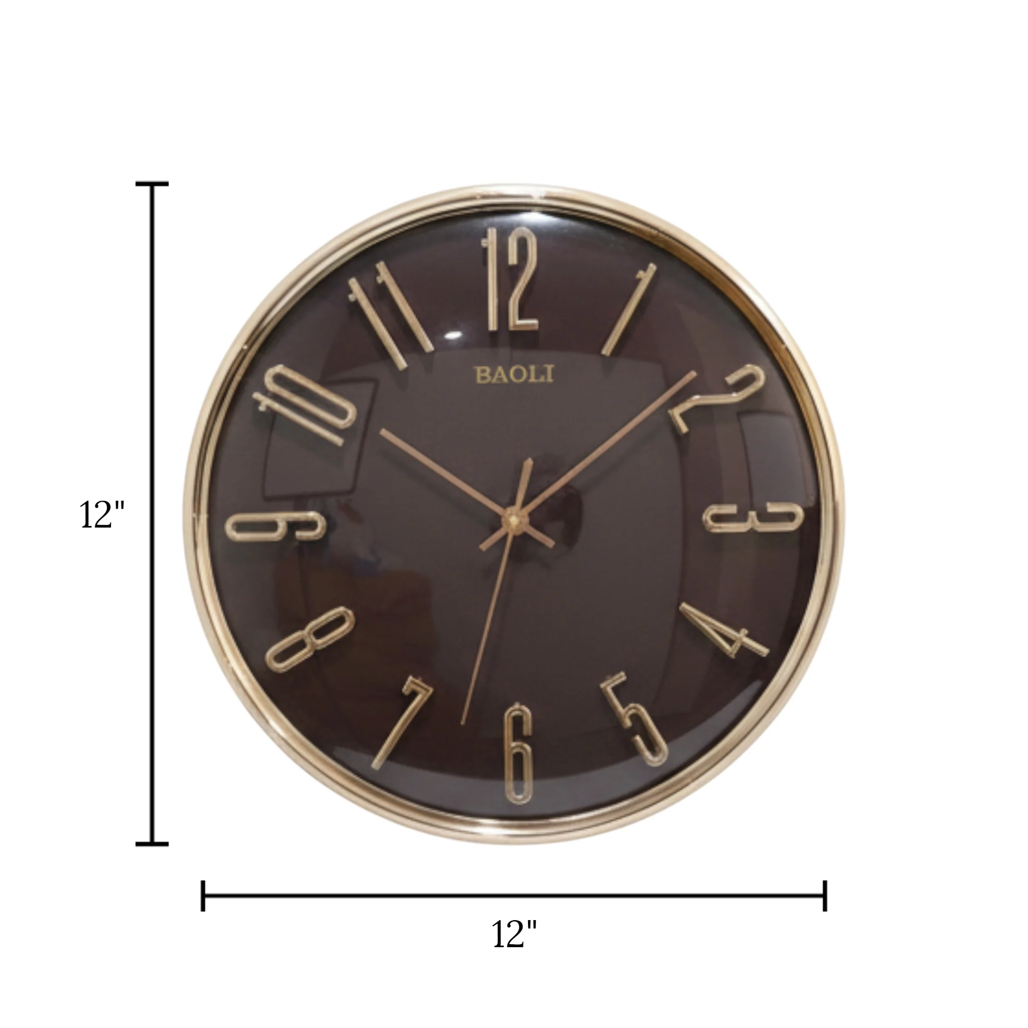 wall clock gold coffee china d712 12.5"x12.5" - Image 2