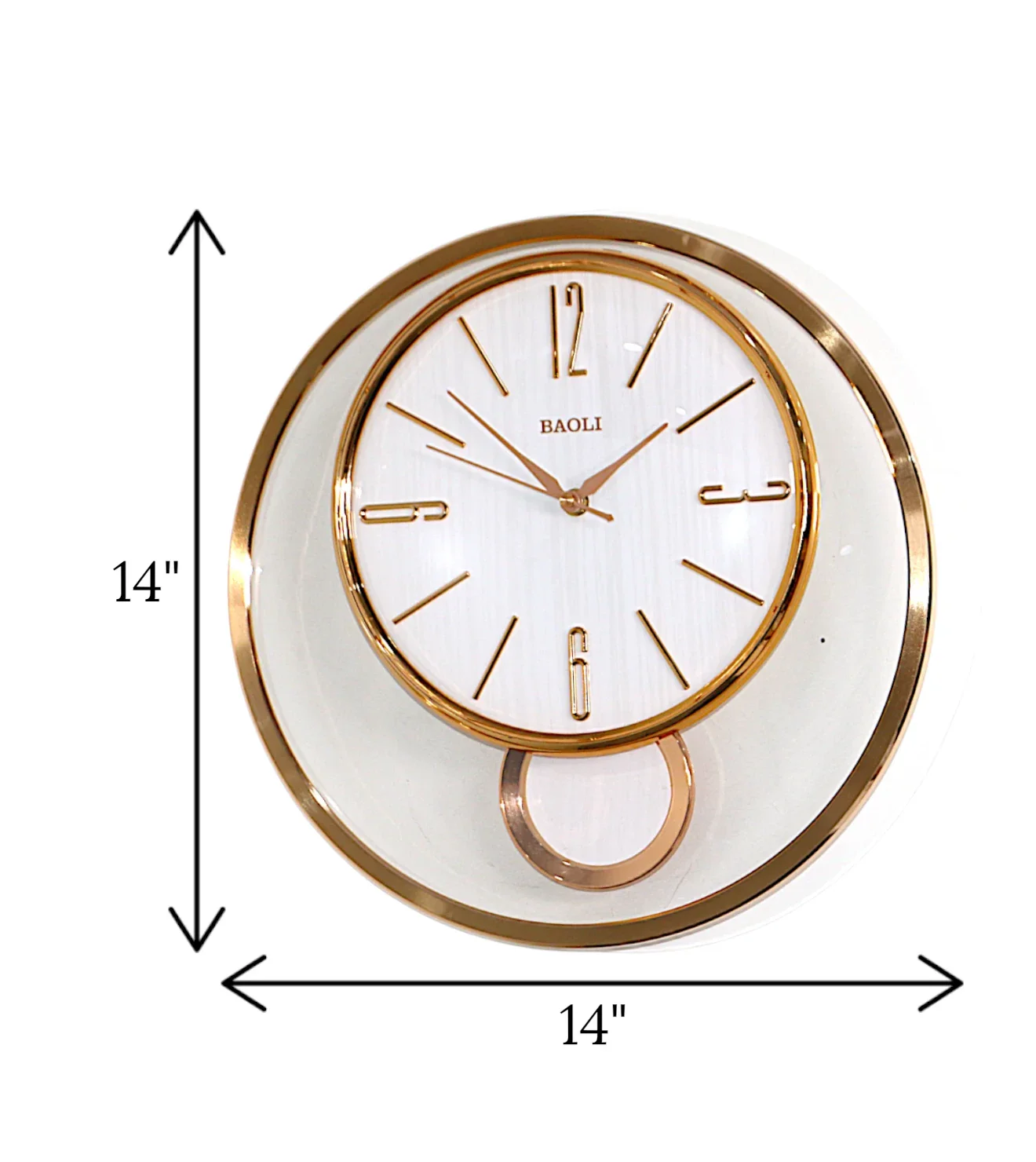 wall clock gold white with pendulum china - Image 2