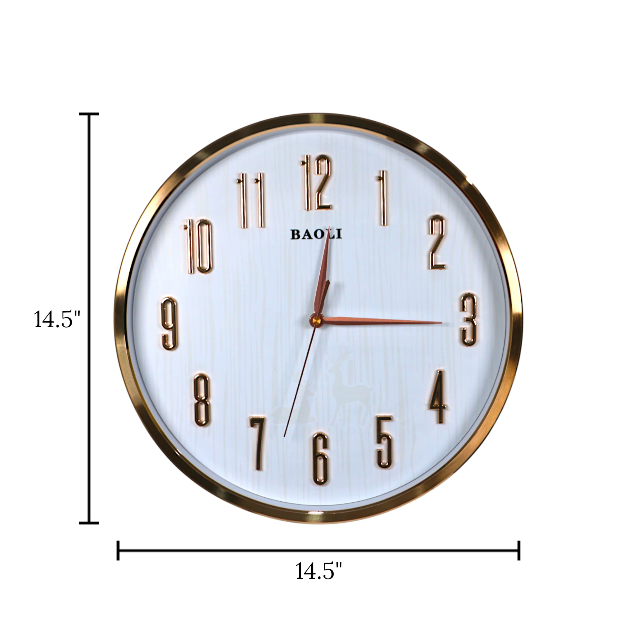 wall clock golden & white china 14.5"x14.5" - Image 2