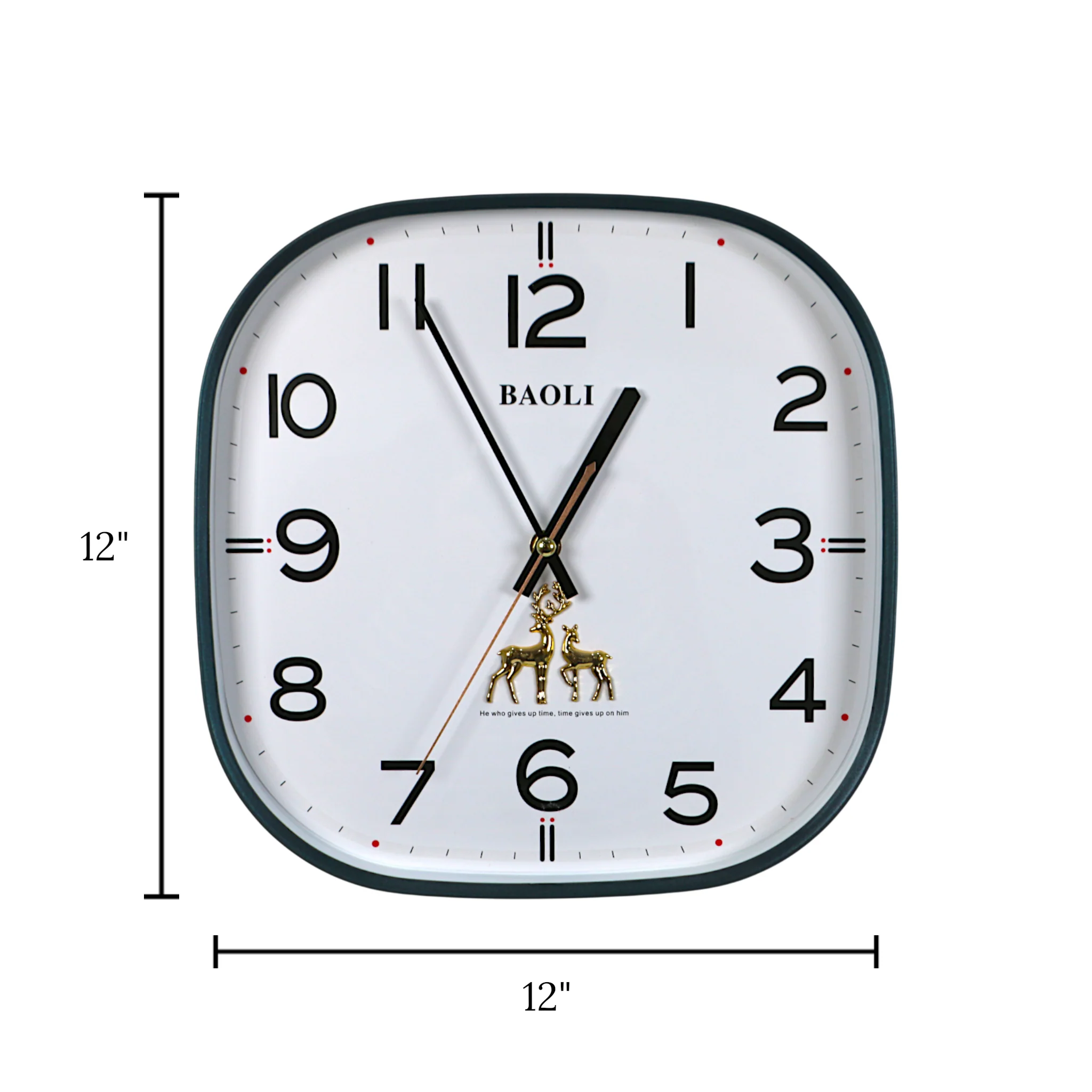 wall clock green square 11.8"x11.8" china - Image 2