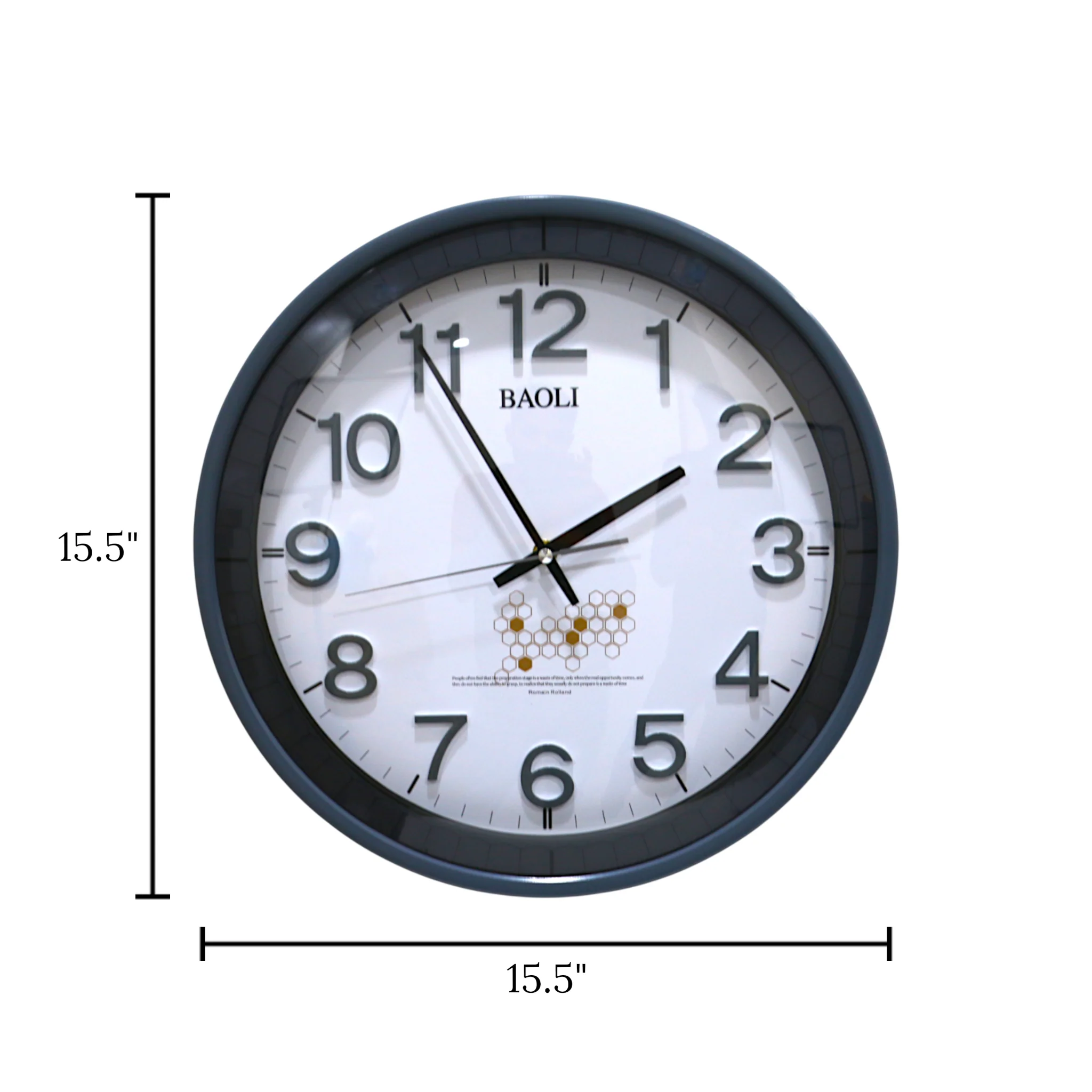 wall clock grey china 15.5"x15.5" - Image 2