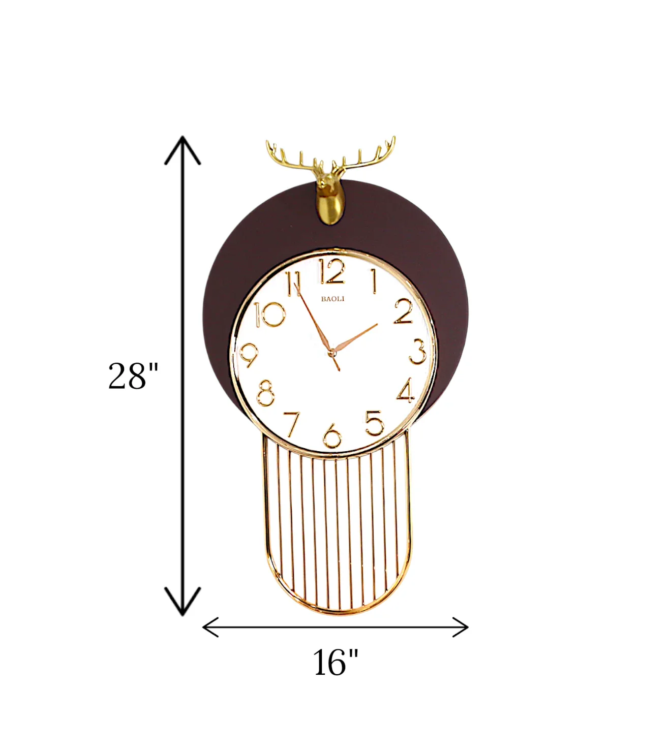 wall clock meroon with deer china - Image 2