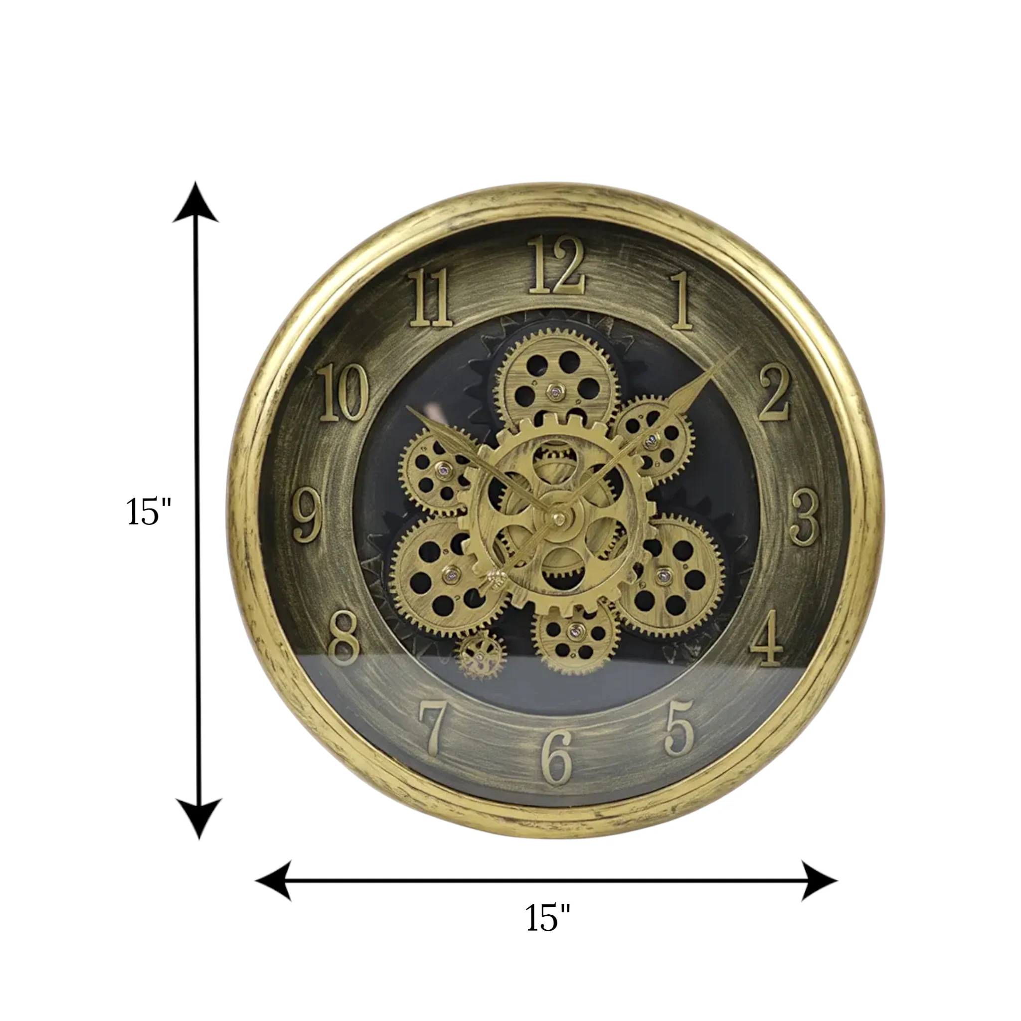 wall clock moving gear copper 15''x15" china - Image 2