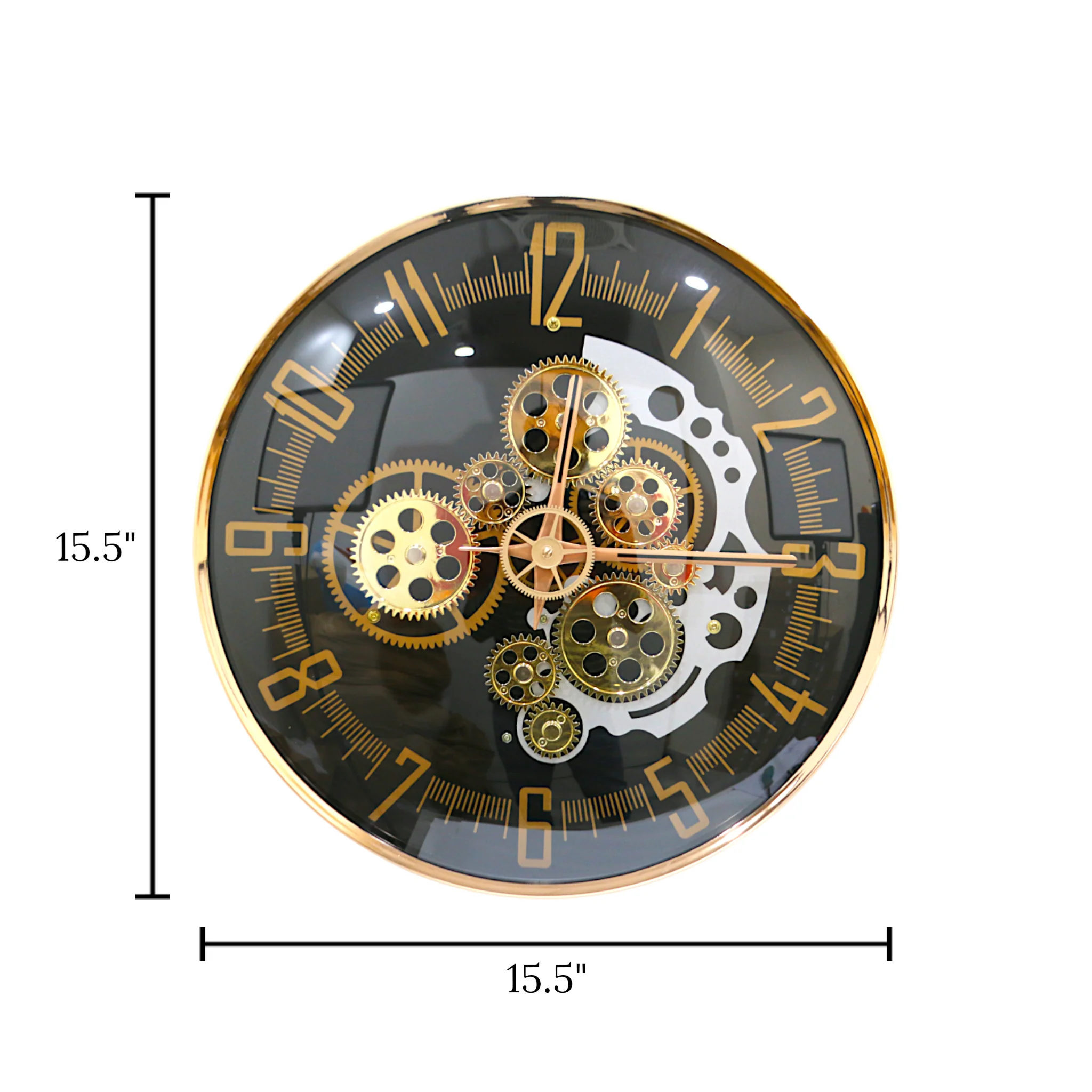 wall clock moving b golden and black china - Image 2