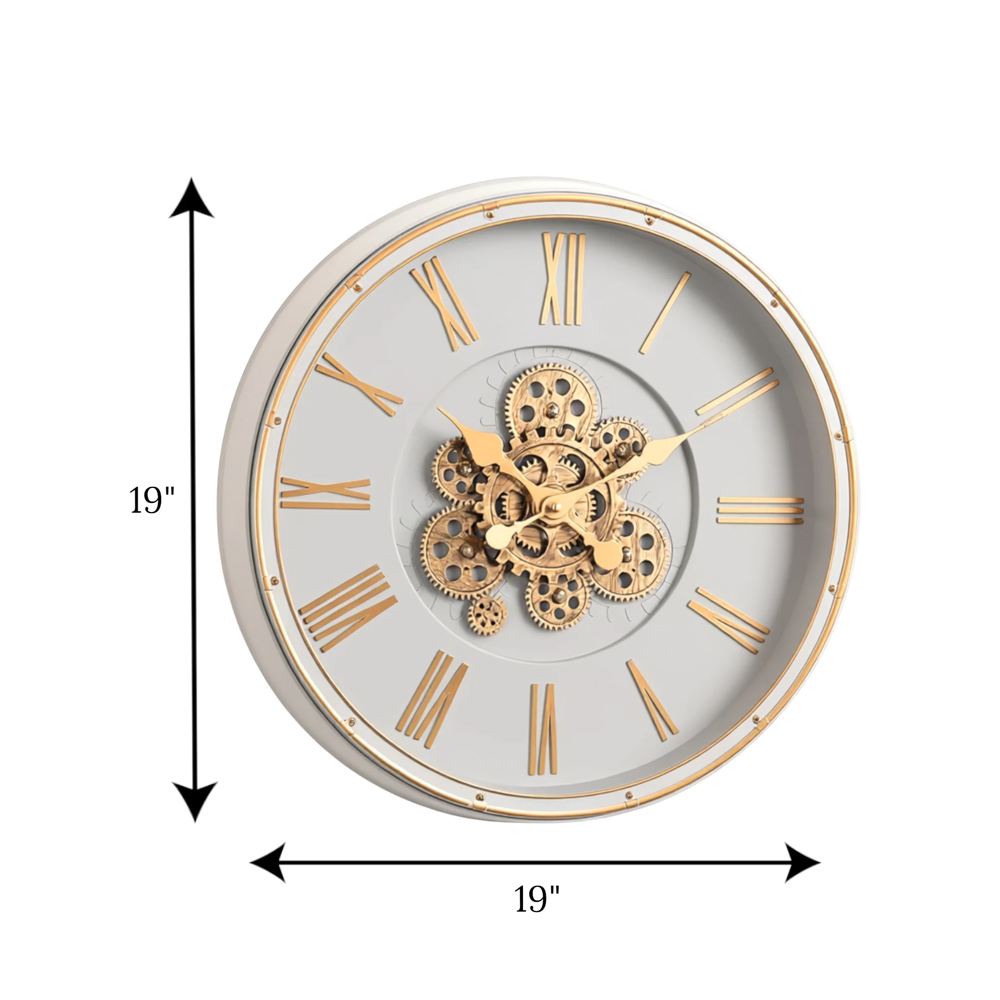 wall clock moving gear gray china 19x19 - Image 2