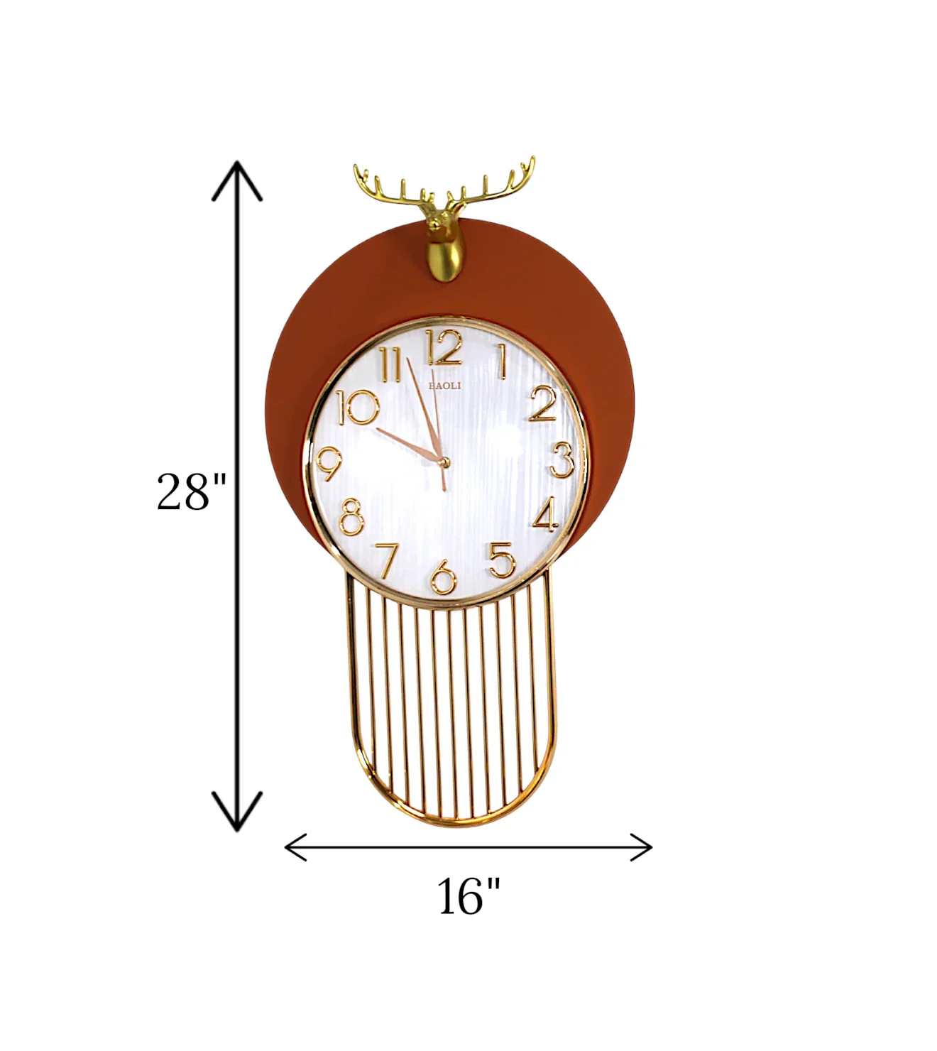 wall clock orange with deer china - Image 2