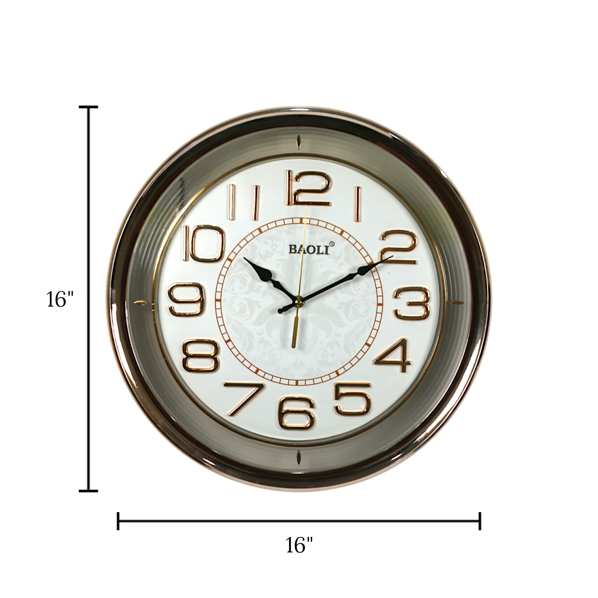 wall clock white 16"x16" china - Image 2
