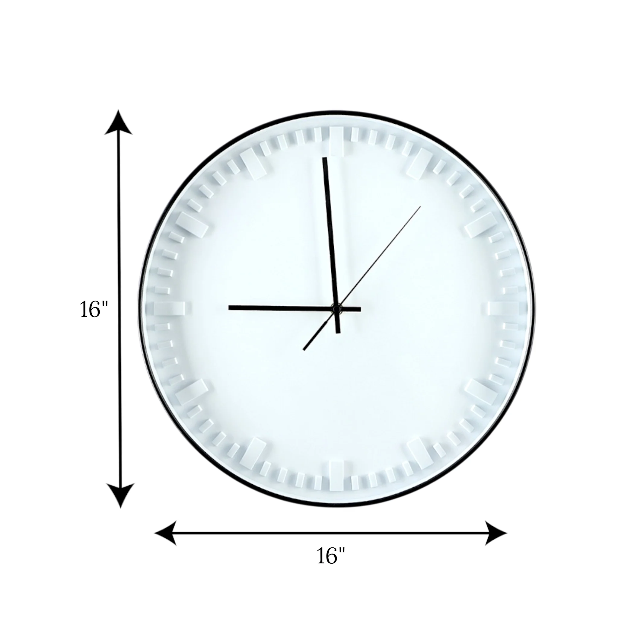 wall clock white & black china 16x16 - Image 2