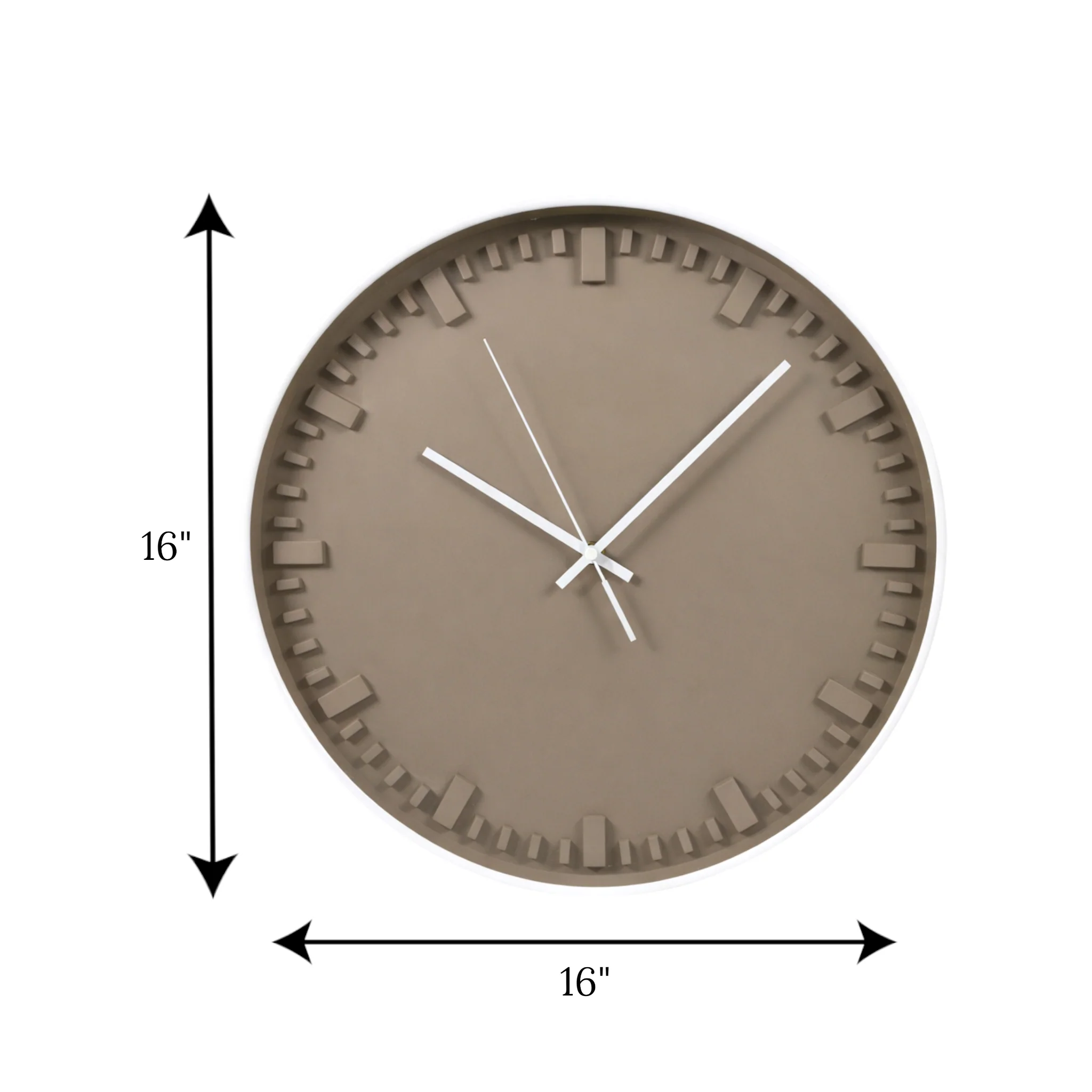 wall clock white & brown china 16x16 - Image 2