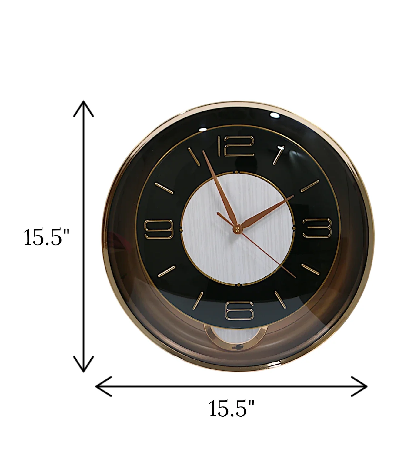 wall clock balck & white pendulum 15.5" china - Image 2