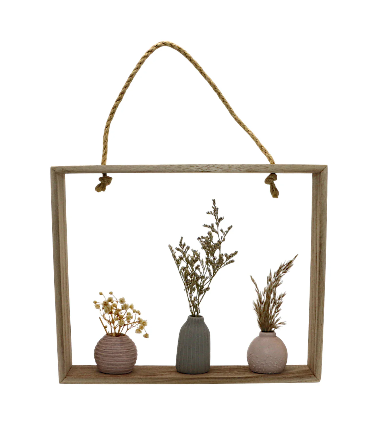 wall hanging wooden with three mini flower pot china