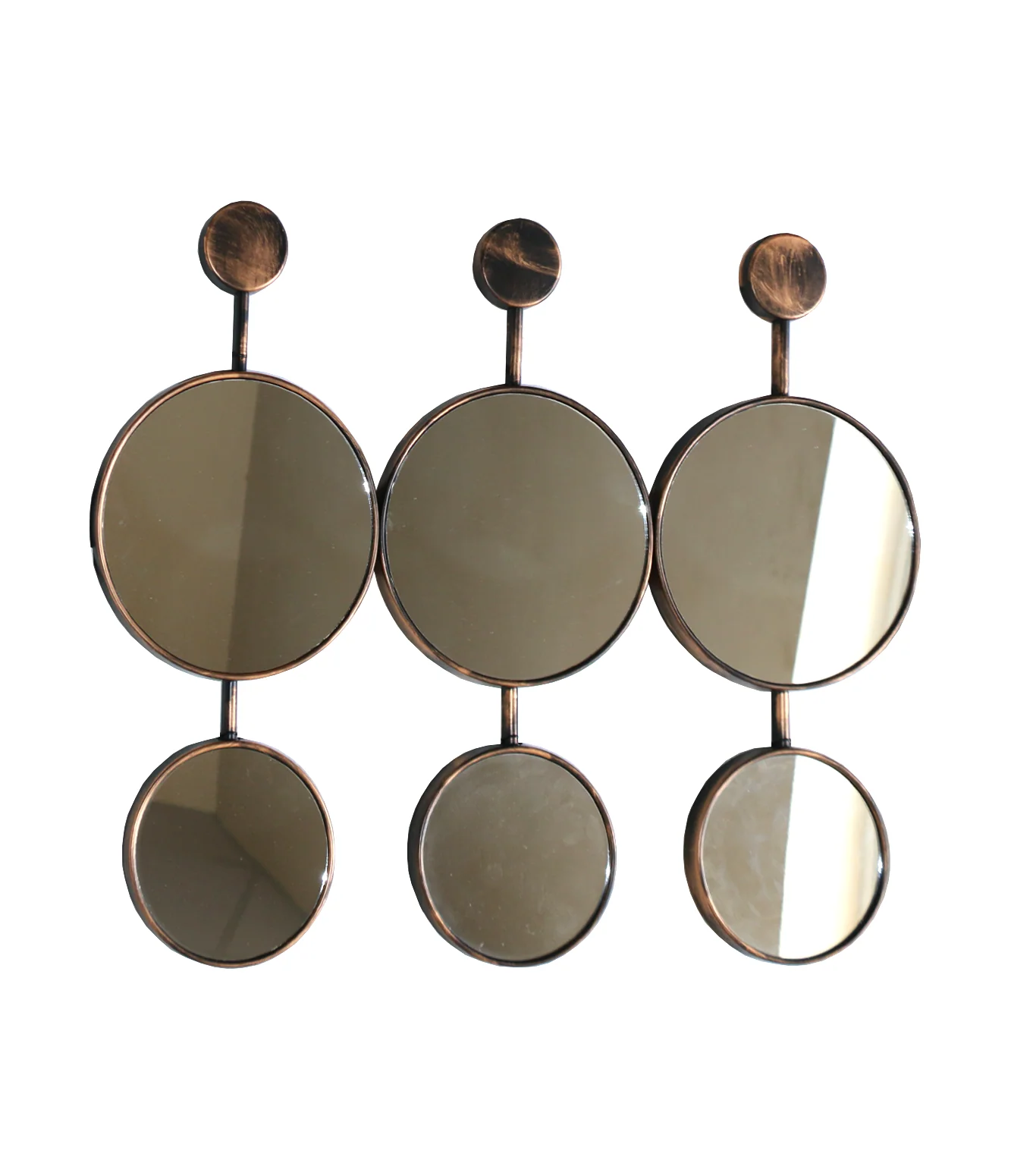 wall mirror 6 circles antique china (8"x8")