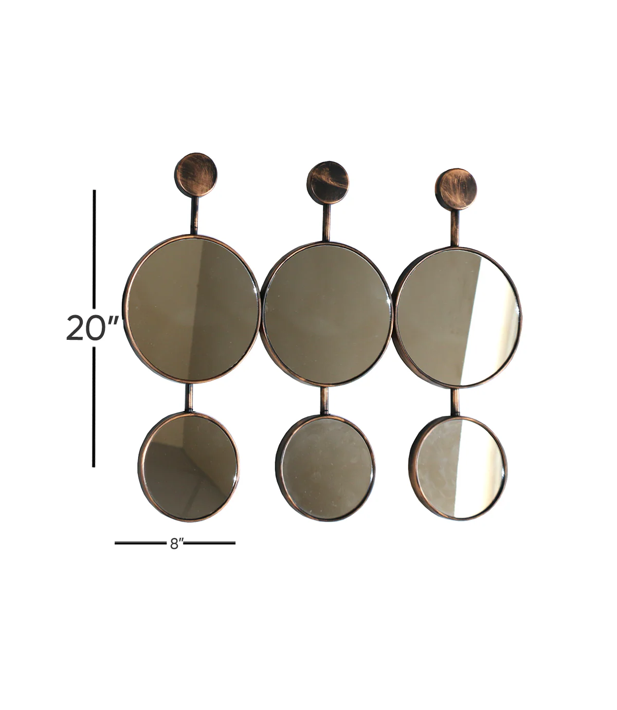 wall mirror 6 circles antique china (8"x8") - Image 2