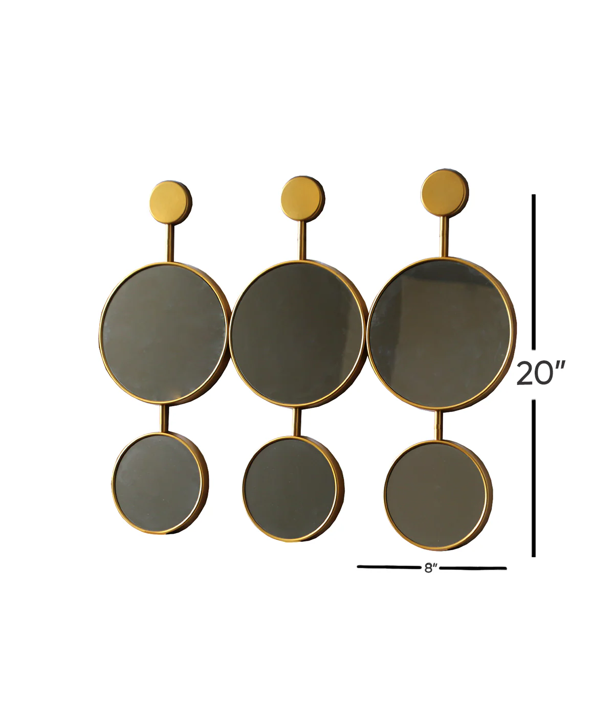 wall mirror 6 circles golden china(20"x8") - Image 2