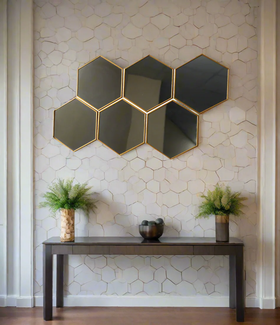 wall mirror 6 tiles godlen china (28"x16")
