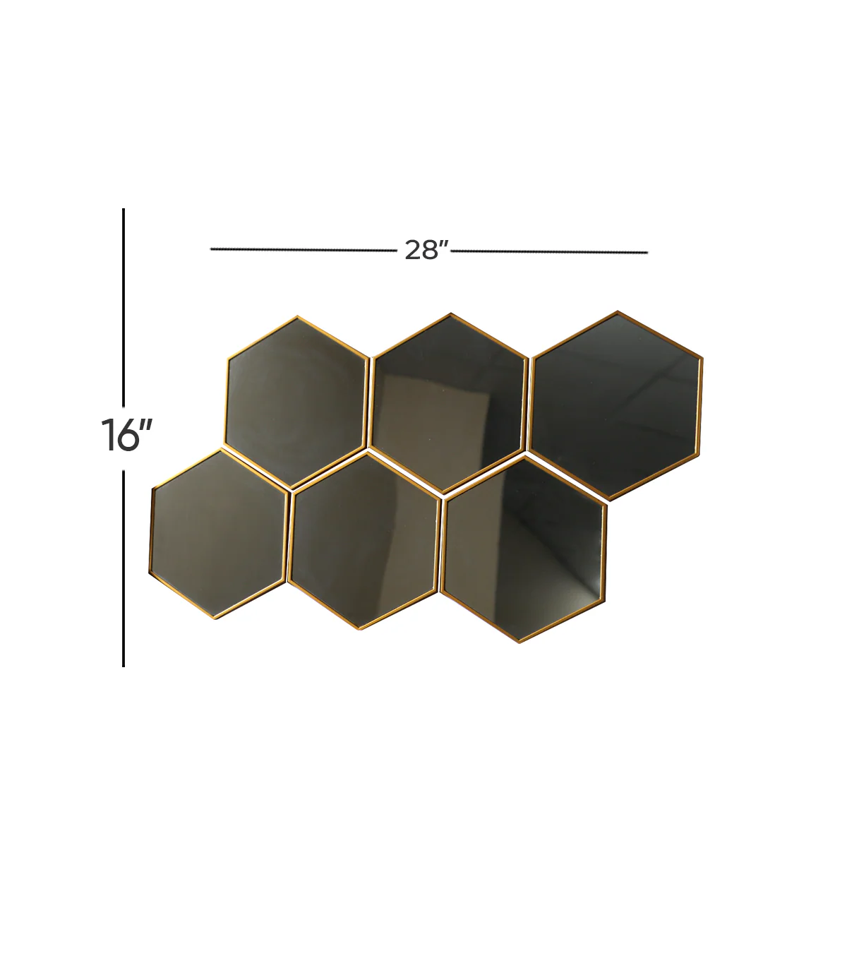 wall mirror 6 tiles godlen china (28"x16") - Image 2