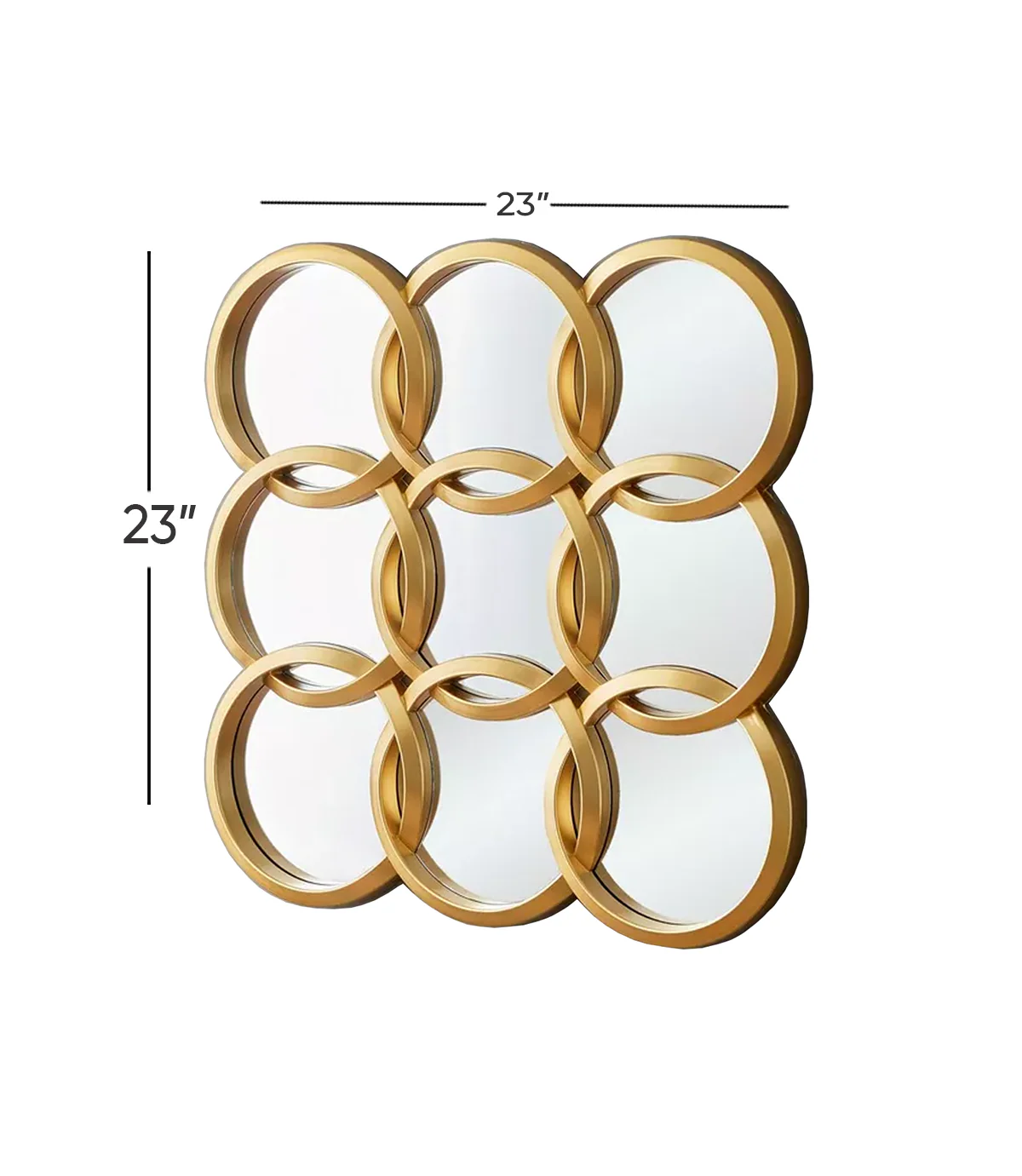 wall mirror 9 ring golden china(23"x23") - Image 2