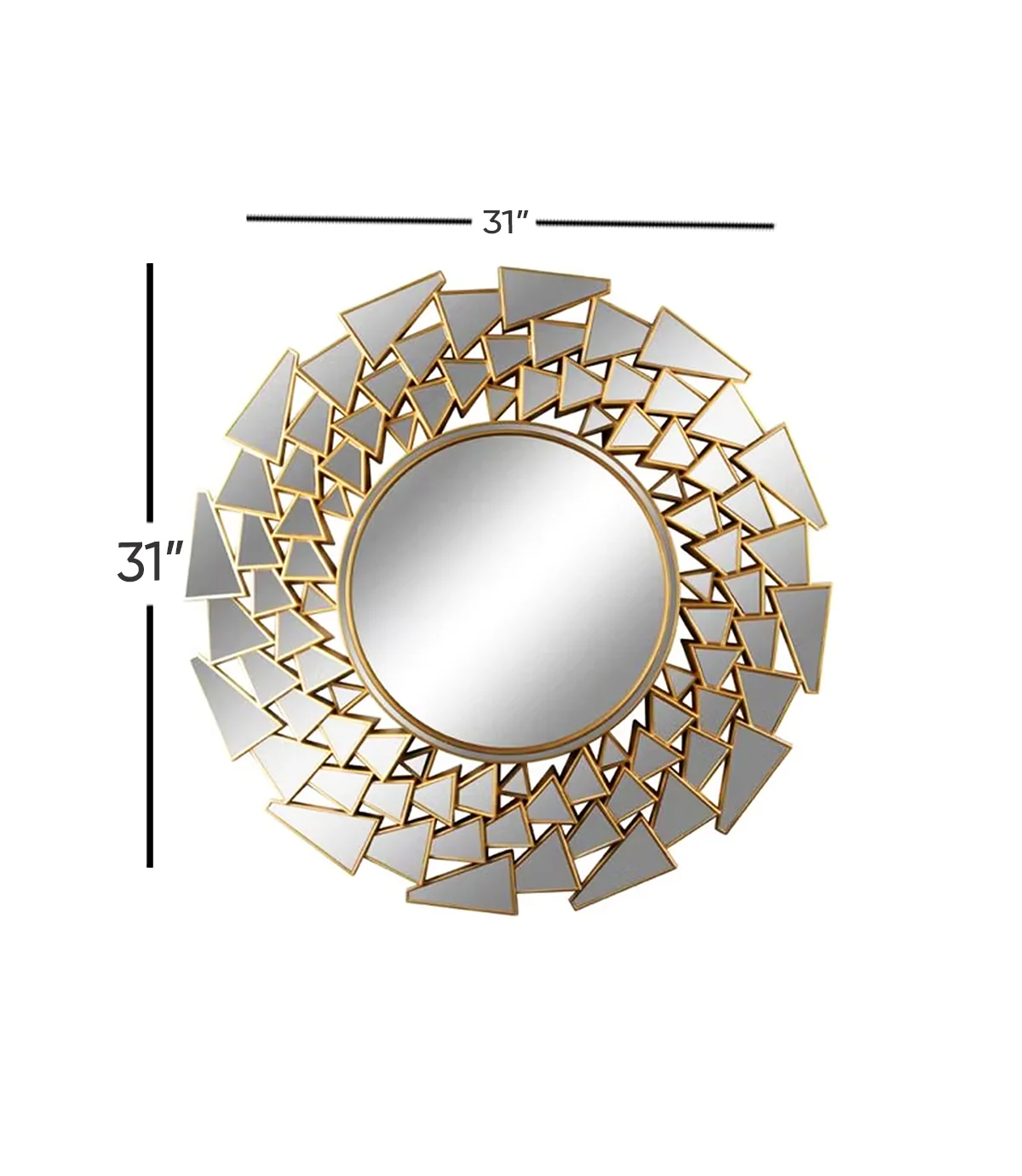 wall mirror golden china 31"x31" - Image 2