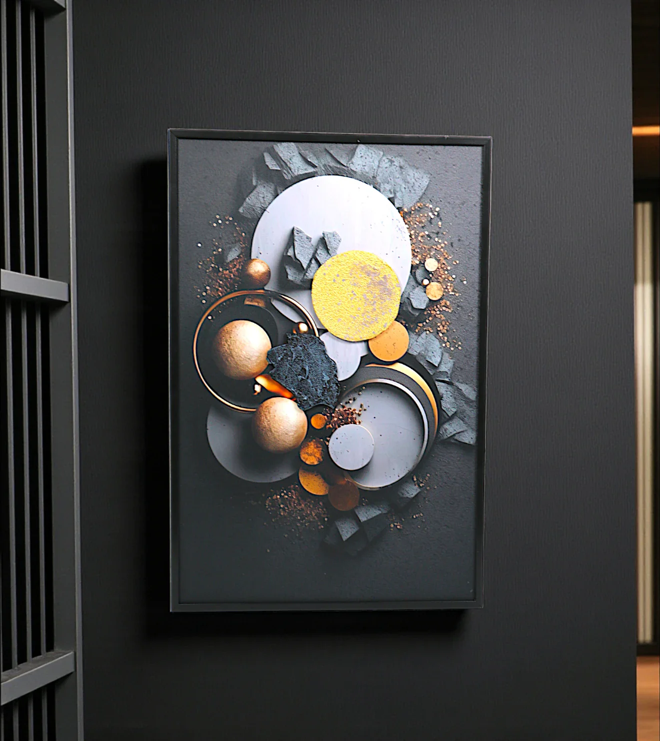wall painting 3d circles china " "24x15.5"
