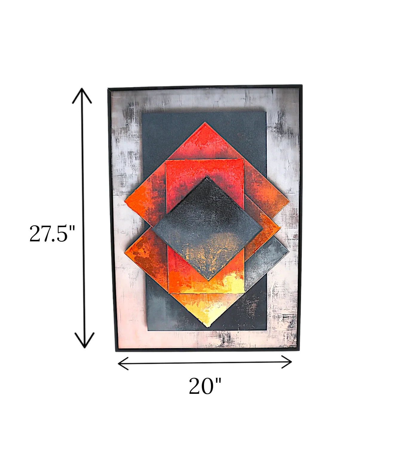 wall painting 3d rectangle with square abstract pattern china "27.5x20" - Image 2