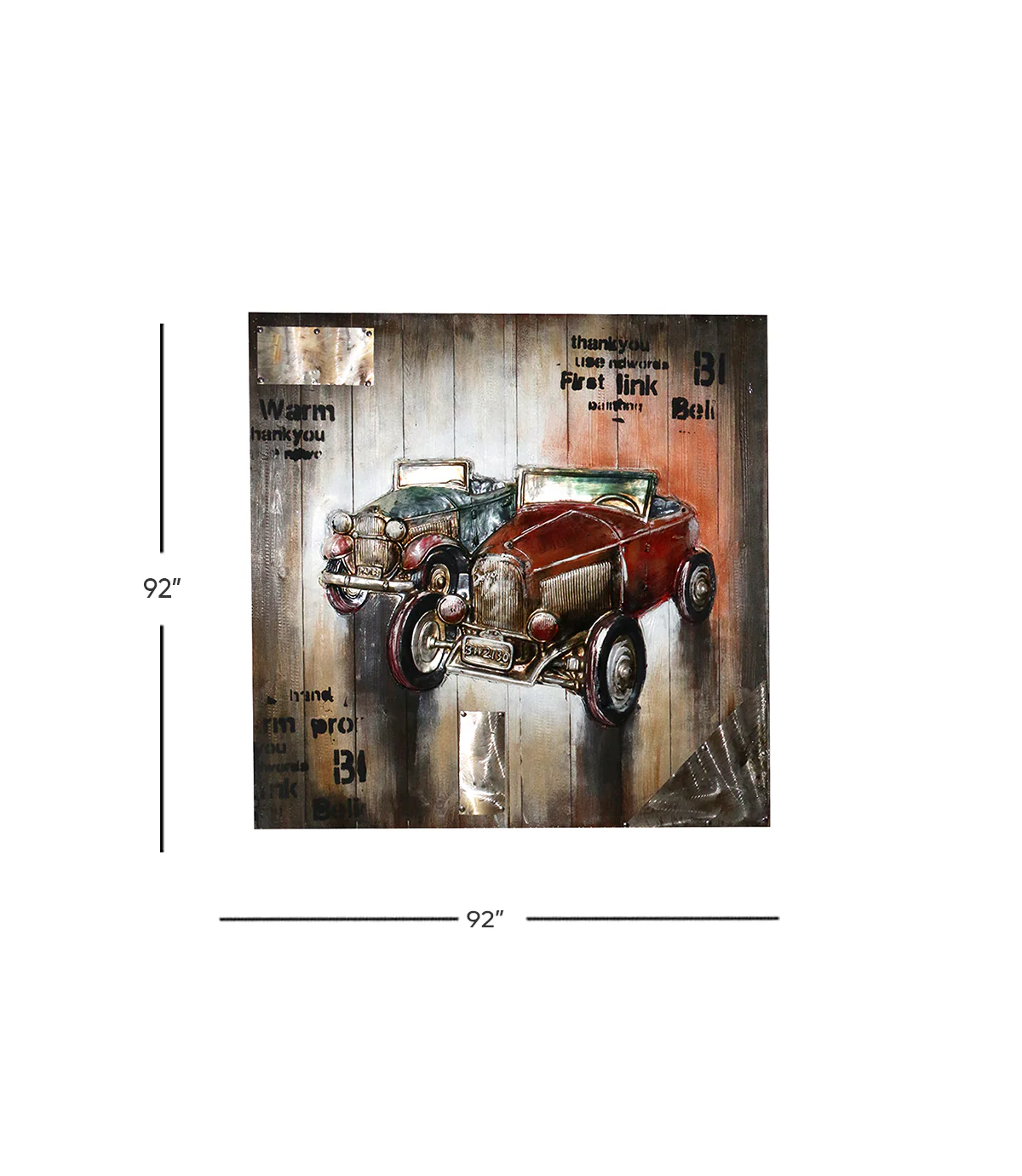 3d wood art scenery 2car 92x92cm china 1819 - Image 2