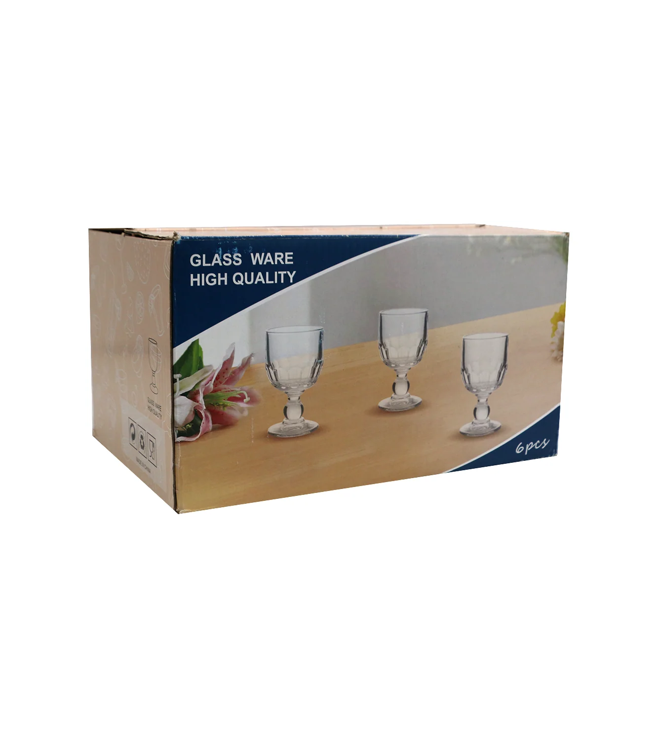 wine 6pc china 266 green base - Image 3