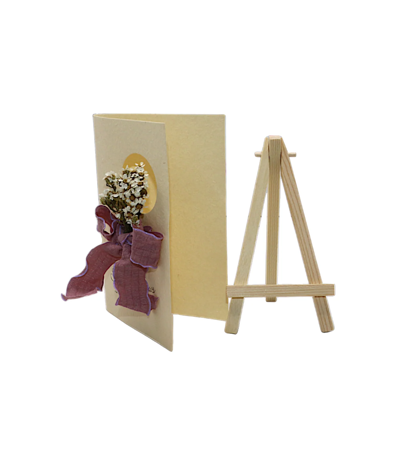 wish card with dry white flower china (6.5"x4.2") - Image 2