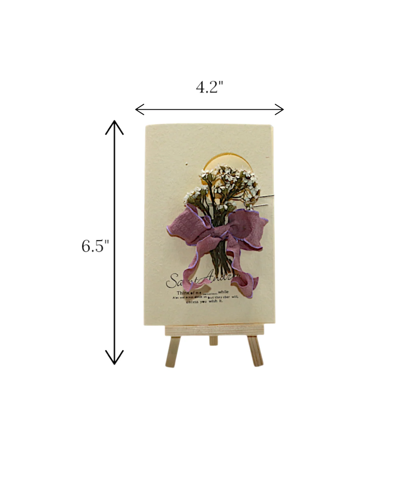 wish card with dry white flower china (6.5"x4.2") - Image 3