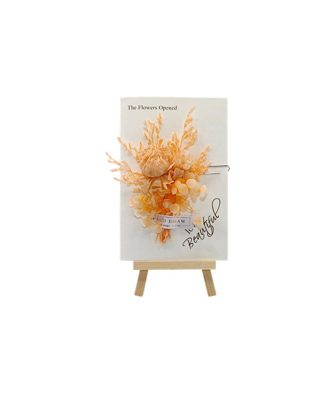 wish card with peach flower china (6.5"x4.2")