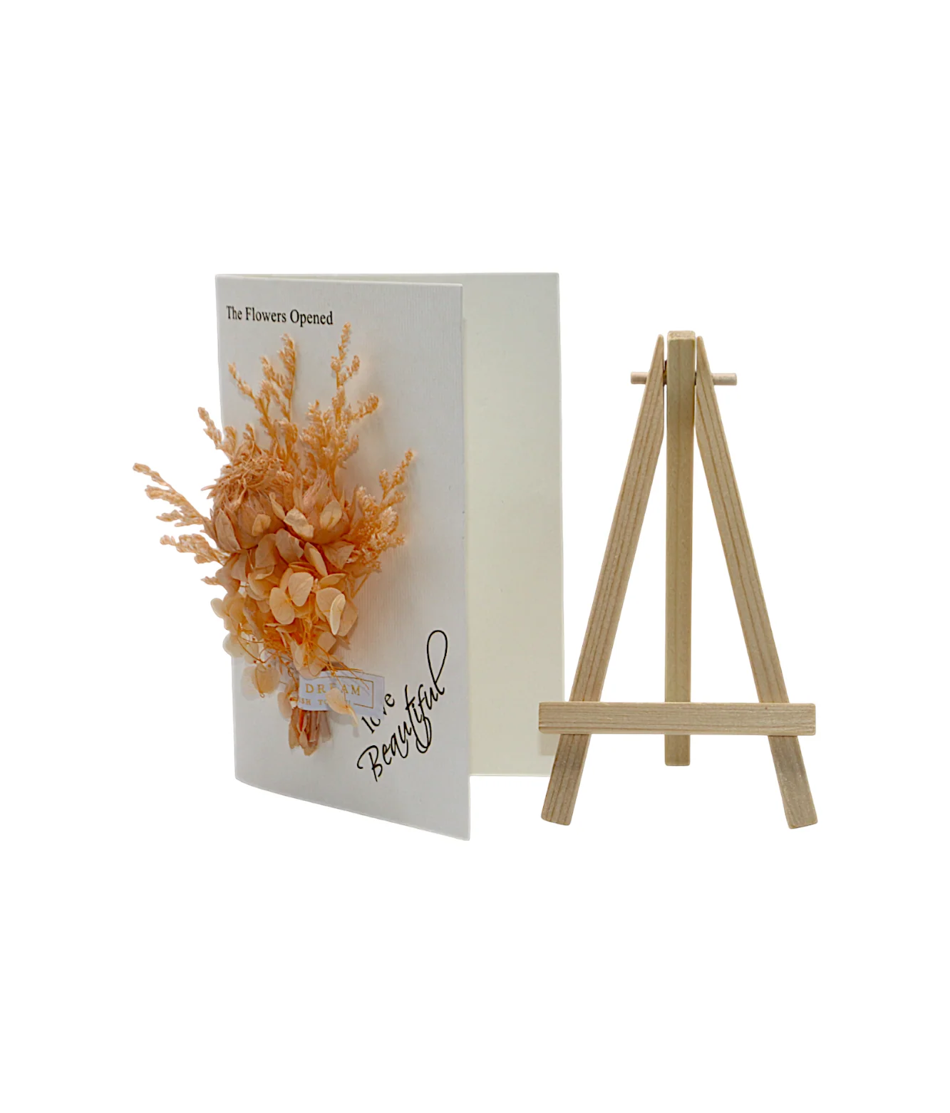 wish card with peach flower china (6.5"x4.2") - Image 2