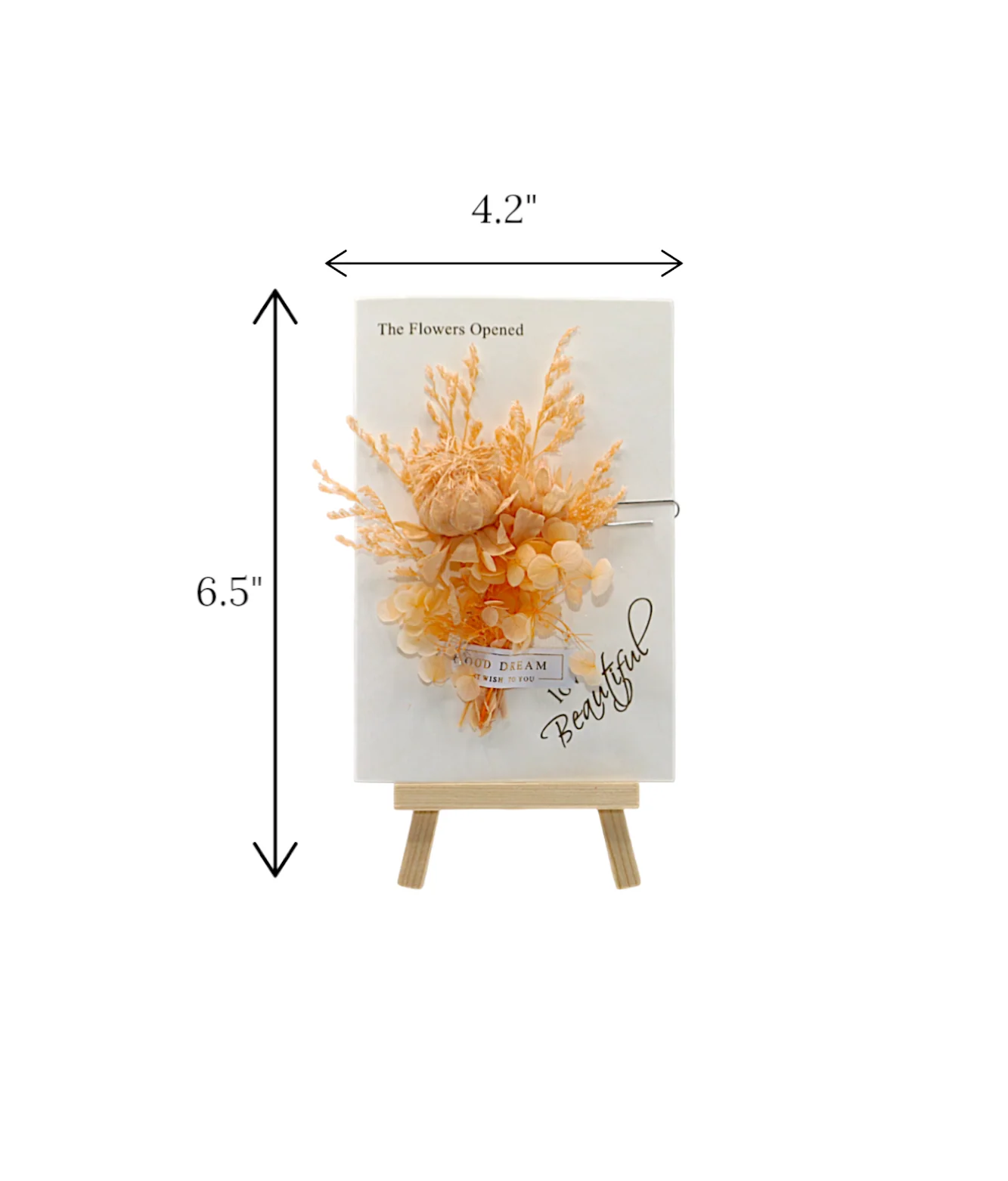 wish card with peach flower china (6.5"x4.2") - Image 3