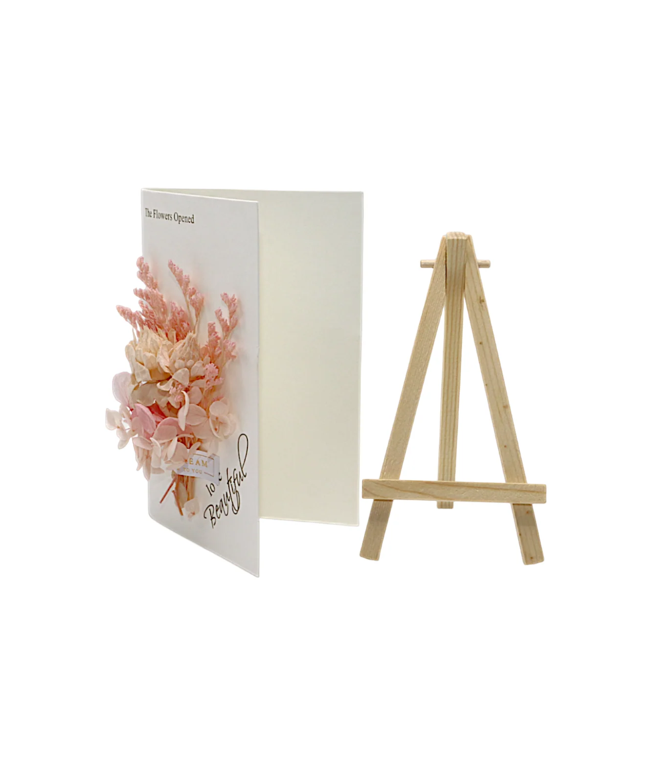 wish card with pink flower china (6.5"x4.2") - Image 2