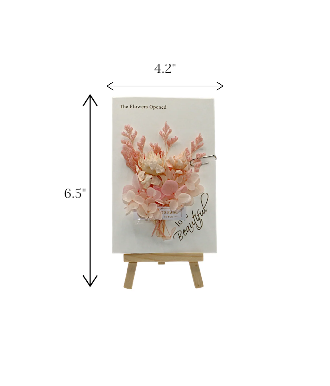 wish card with pink flower china (6.5"x4.2") - Image 3