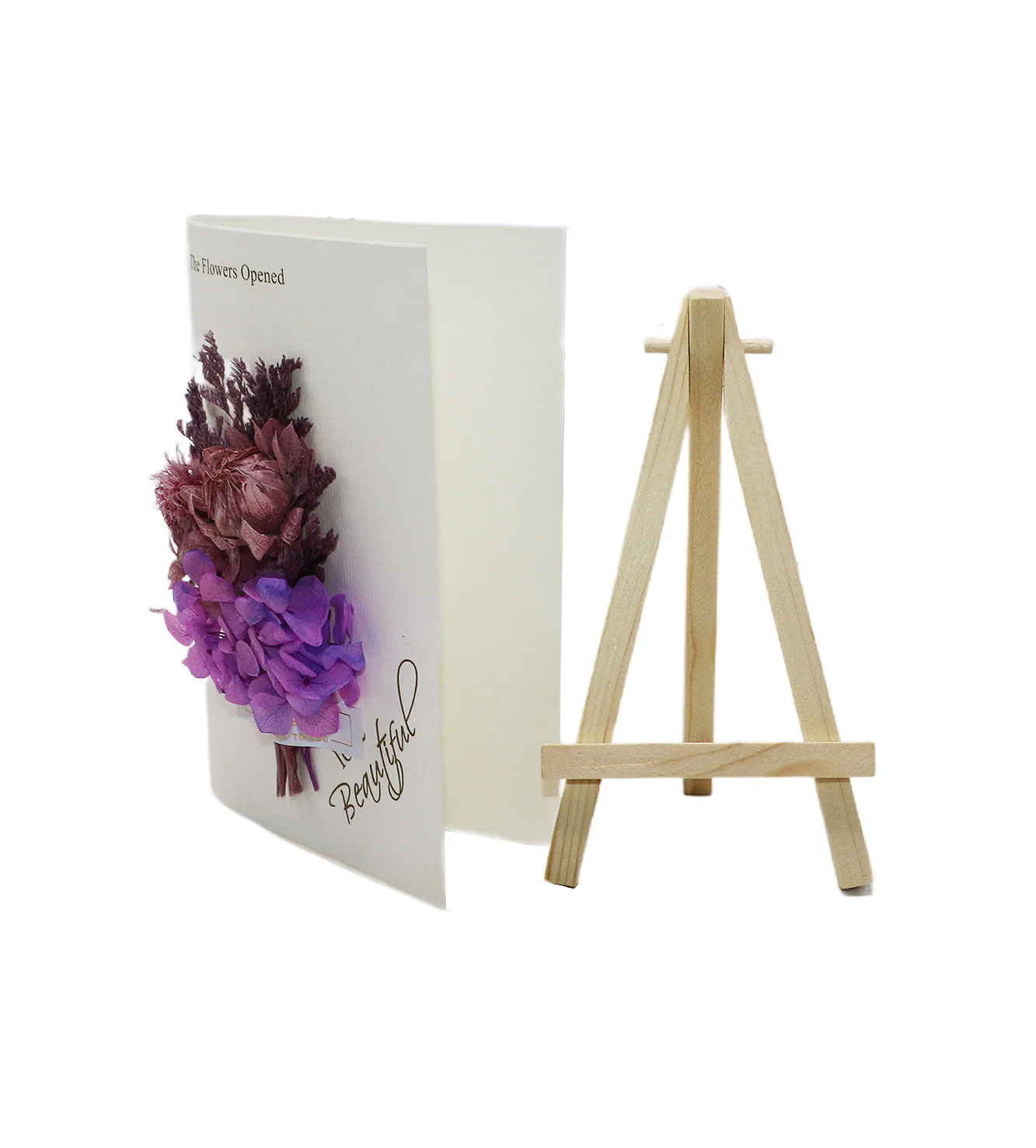 wish card with purple flower china (6.5"x4.2") - Image 2