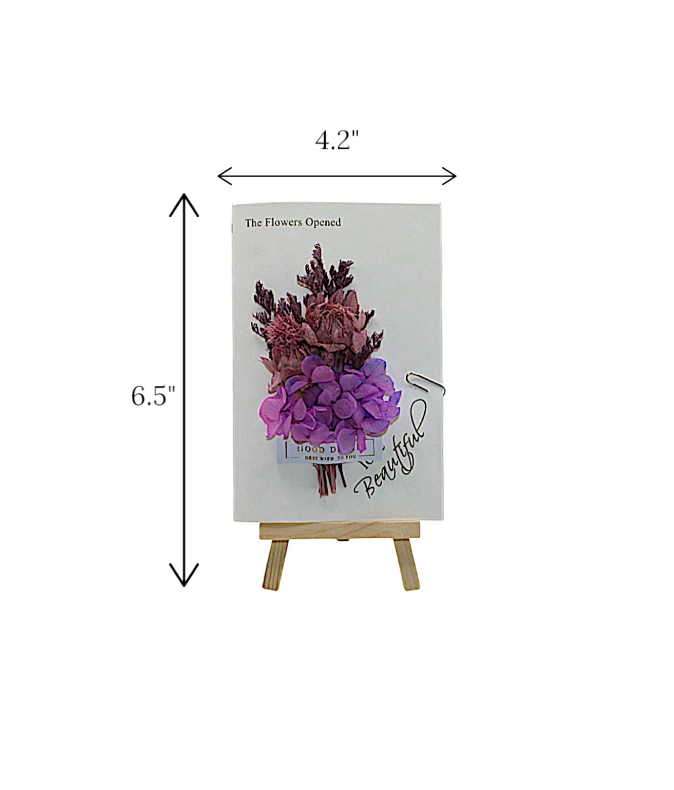 wish card with purple flower china (6.5"x4.2") - Image 3
