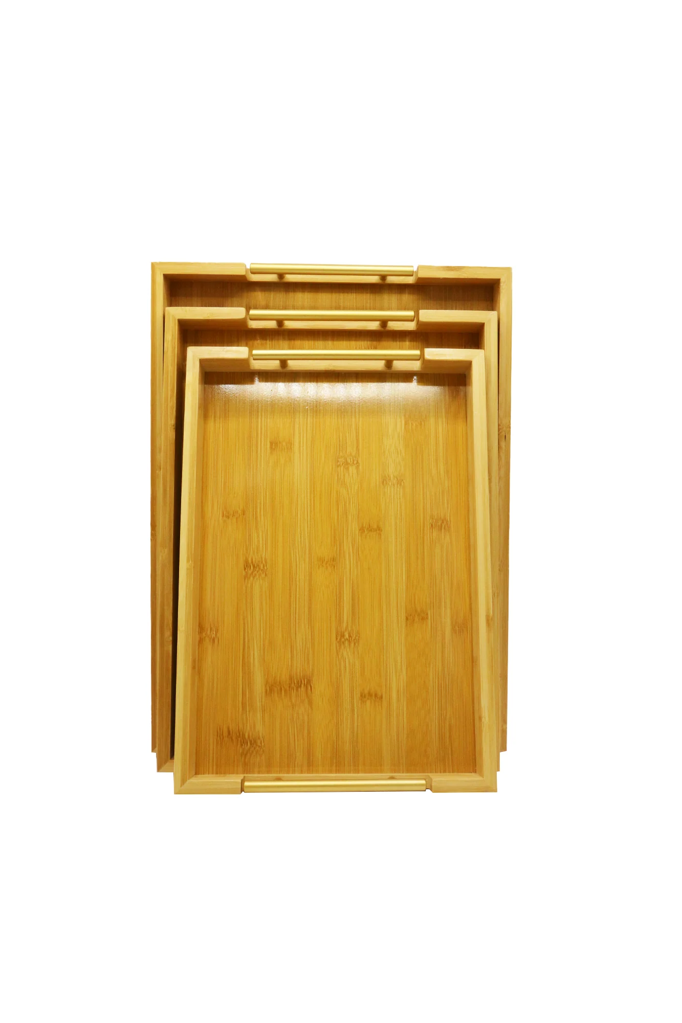 wood tray 3pc rectangle china 323-20 - Image 2