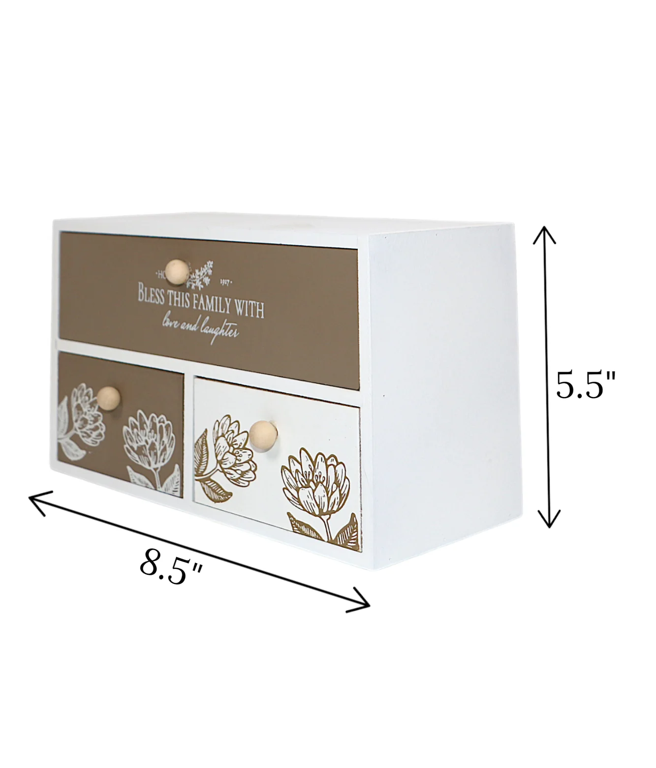 wooden 3 mini drawer white china "8.5x5.5" - Image 2