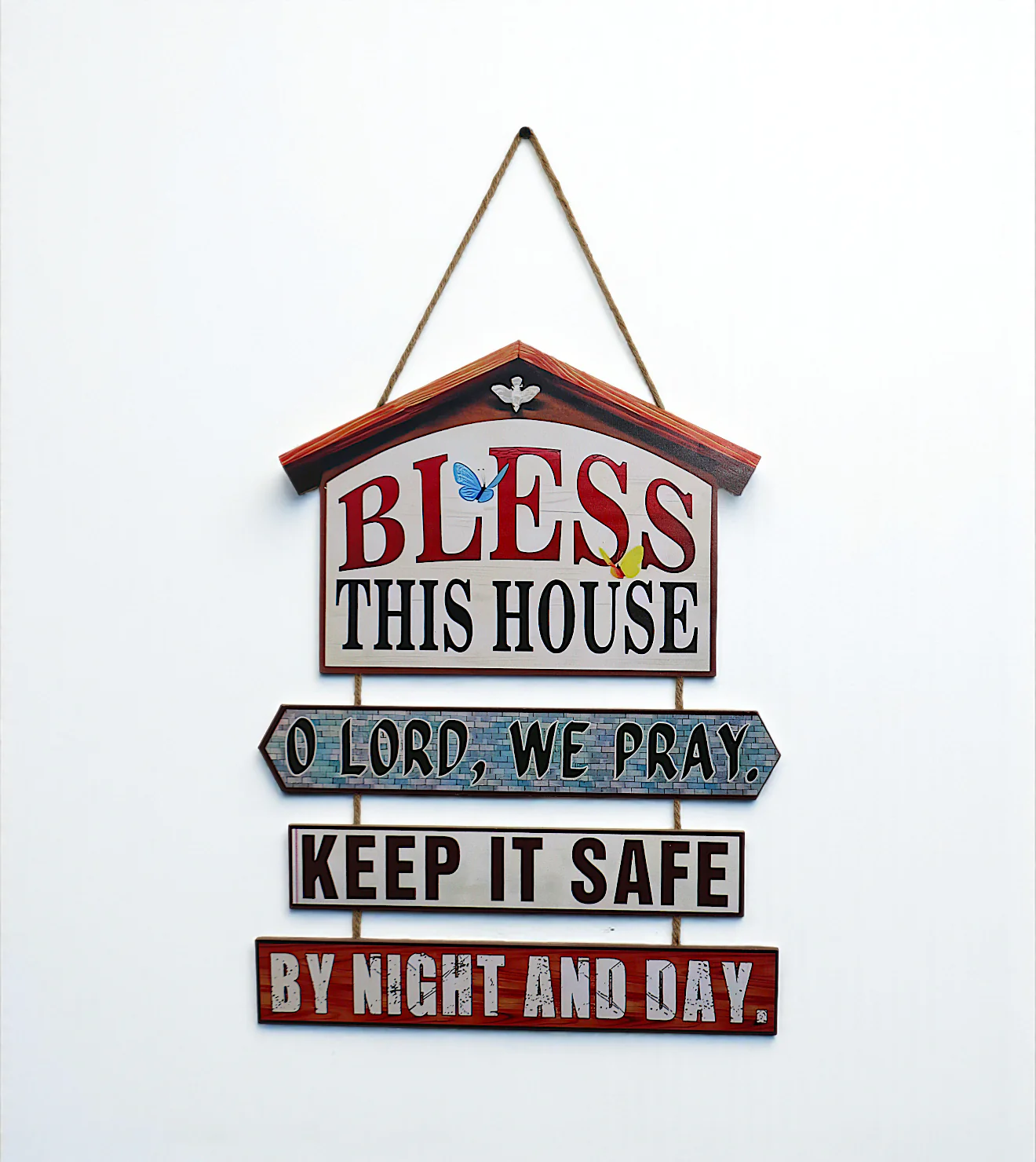wooden bless this house wall hanging china "17.5x13.5"