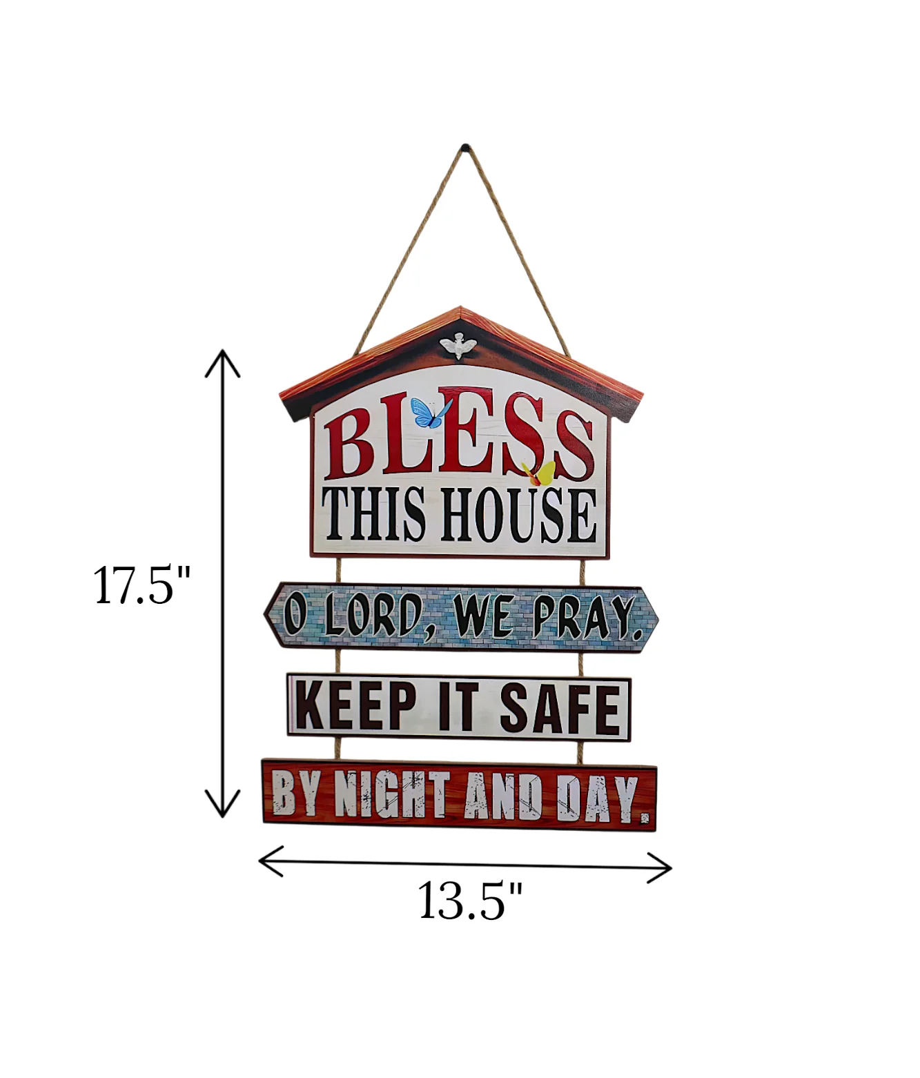 wooden bless this house wall hanging china "17.5x13.5" - Image 2