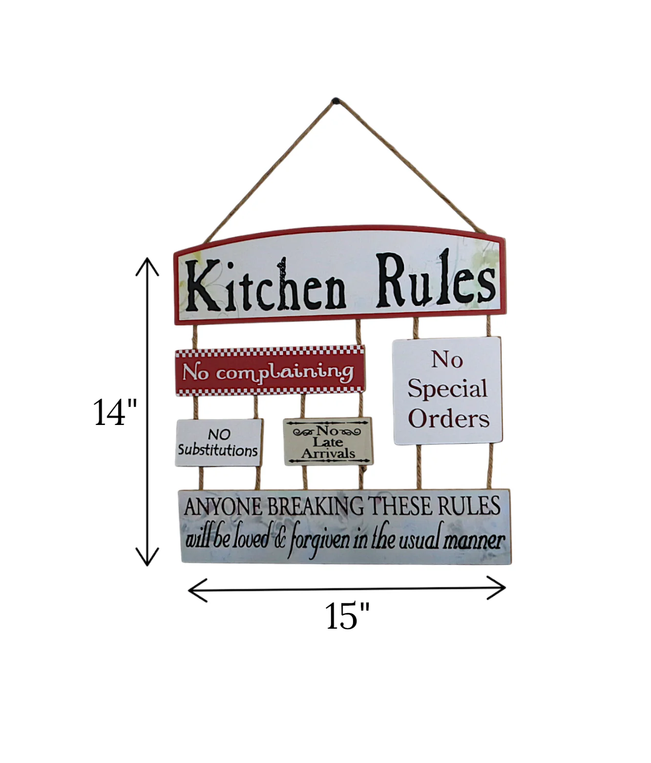 wooden wall hanging kitchen rule china "14x15" - Image 2