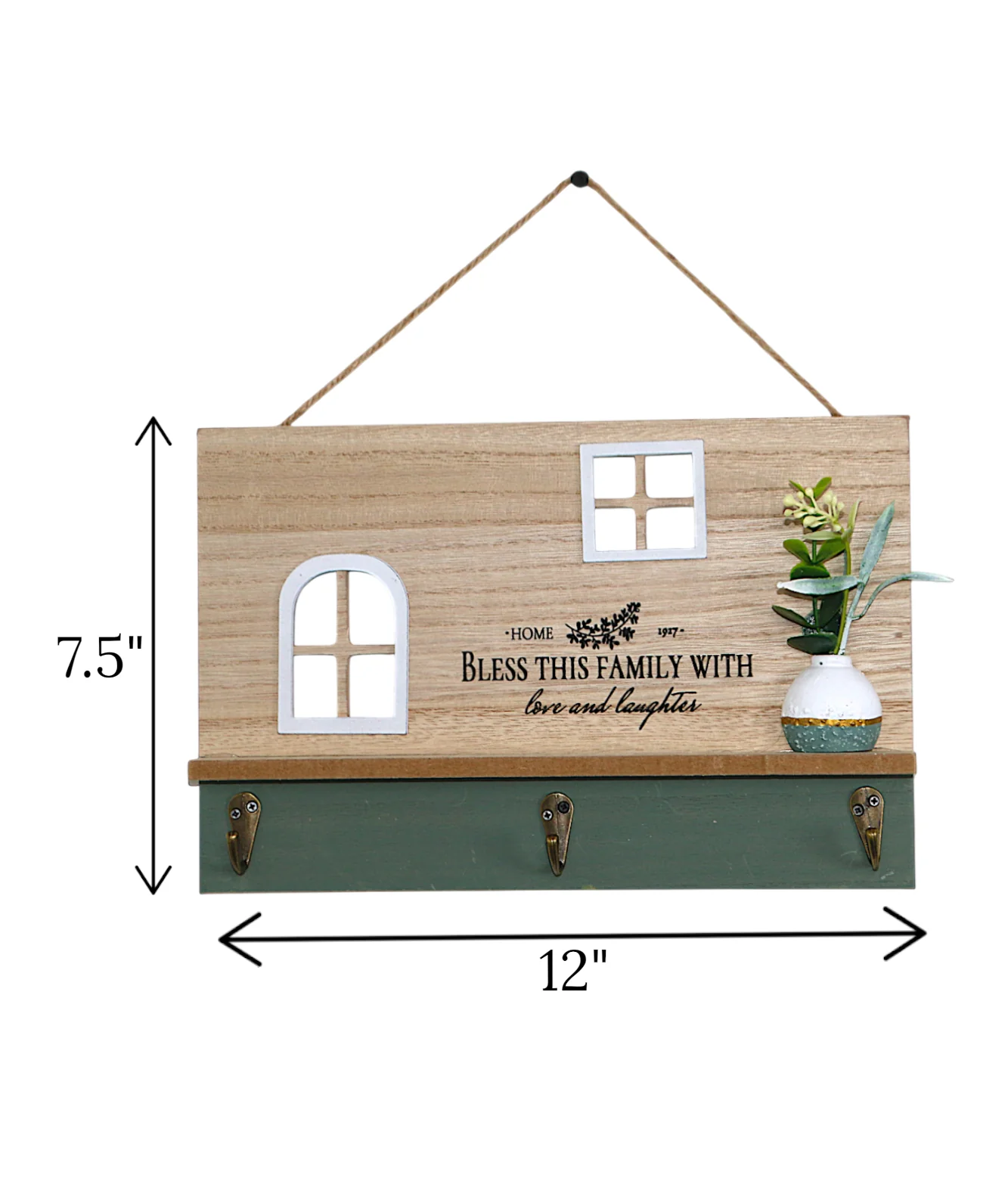 wooden wall hanging rectangle pot china "12x7.5" - Image 2