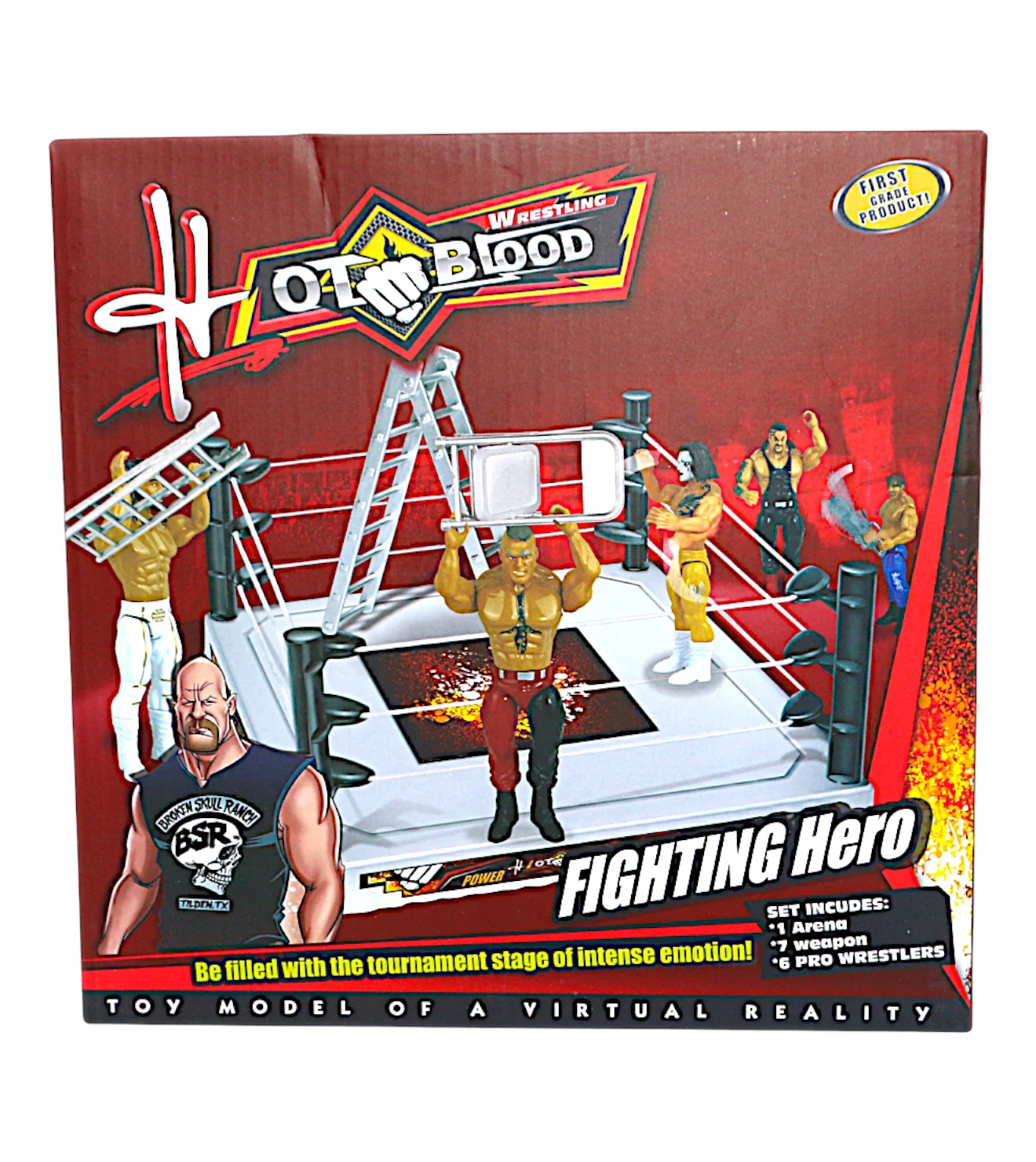 wrestler mania with ring & 6 pro wrestlers t224 - Image 2
